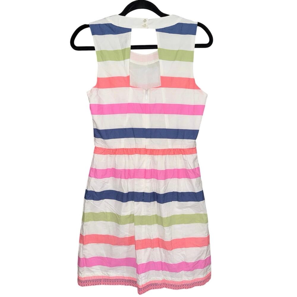 VINEYARD VINES Multicolor Stripe Fit & Flare Embroidered Backless Dress Size 6 - Picture 3 of 4